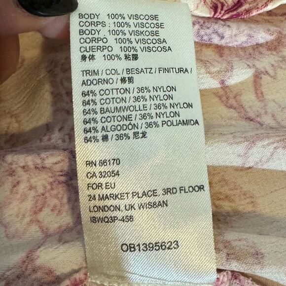 free people | nwot lucie silky floral lace panel open back mini dress sz 12 - Picture 10 of 10